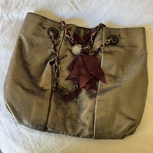 Lanvin GORGEOUS Metallic Silver Purse Shoulder Bag Leather Amalia Bag